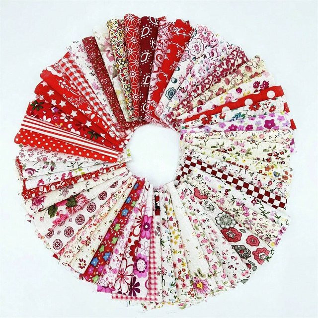 100 Stück DIY Baumwoll Stoffreste mit verschiedenen Mustern in Multicolour für Handarbeit und Puppenkleidung - Bild 1