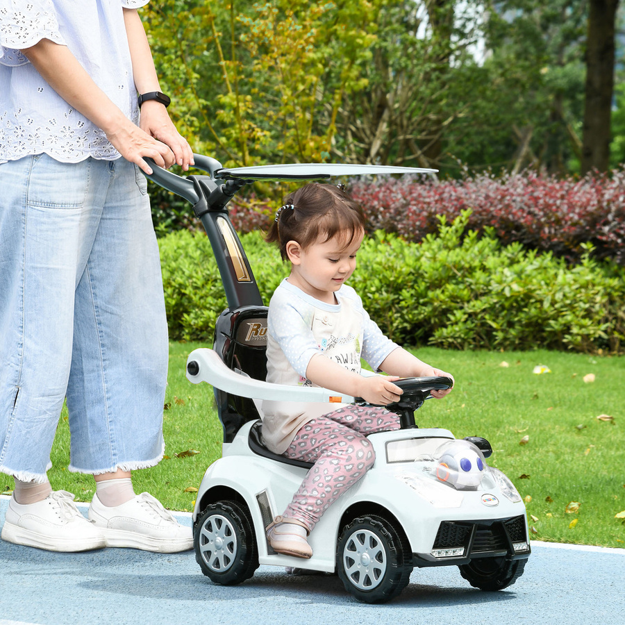 AIYAPLAY Rutschauto Kinderfahrzeug weiß mit Schubstange für 12 Monate - Bild 2