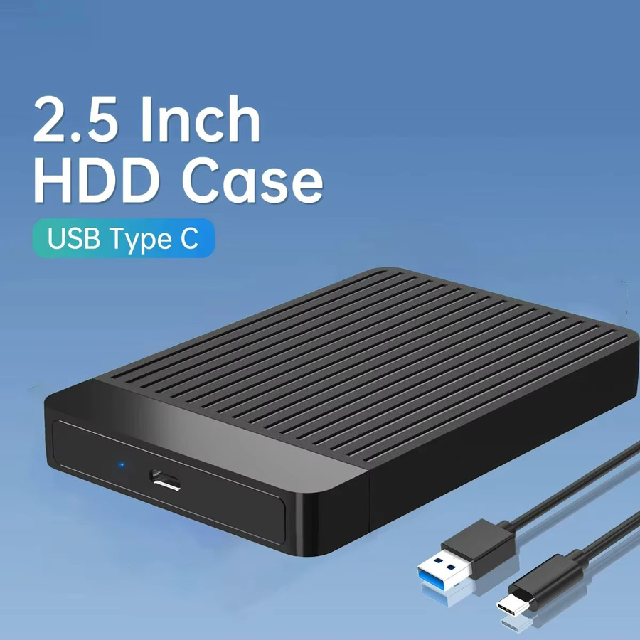 VIKEFON 2,5 Zoll HDD/SSD Gehäuse SATA zu USB-C Adapter, 6Gbps externes Festplattengehäuse, Schwarz - Bild 2