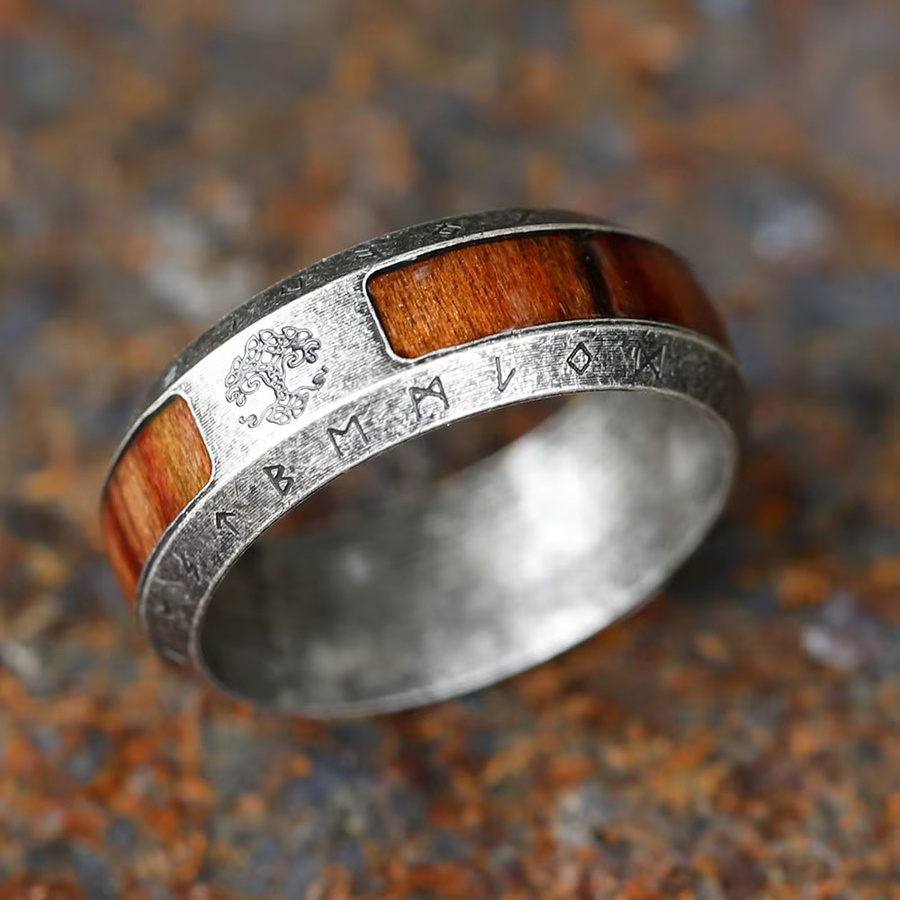 Ring Edelstahl, Vintage, Baum des Lebens, Herren - Bild 2