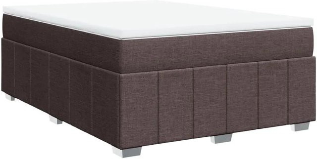 vidaXL Boxspringbett mit Matratze Dunkelbraun B/T/H: 160 x 200 x 46 cm - Bild 1