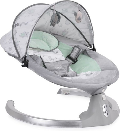 Cangaroo Babywippe Ari mit Musikfunktion, Timer, Fernbedienung, Moskitonetz und Bluetooth in Grün