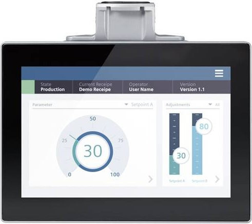 Siemens 6AV2128-3MB57-0AX0 SPS-Bedienpanel in Schwarz und Silber mit Ethernet/LAN - Bild 1