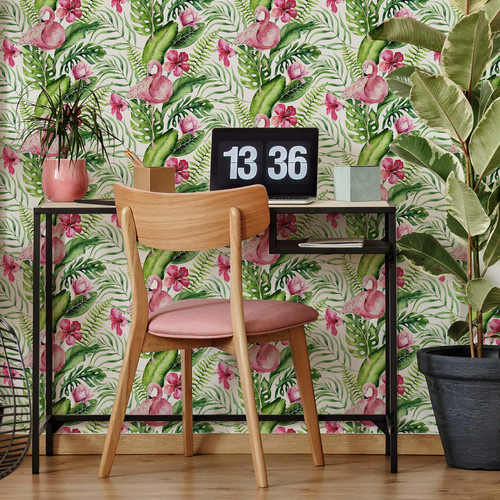K&L Wall Art Vliestapete Kinder Mädchen Pinker Flamingo, mehrfarbig, matt - Bild 2
