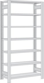 Regalwerk BERT Großfachregal Grundfeld aus Stahl in Weiß, H x B x T: 300 x 169,5 x 40 cm - Bild 1