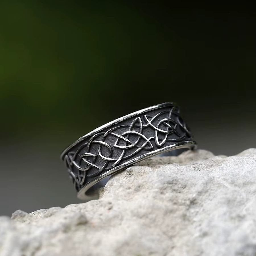 Ring Herren, Edelstahl, Vintage, Silber, Wikinger Wolf - Bild 4