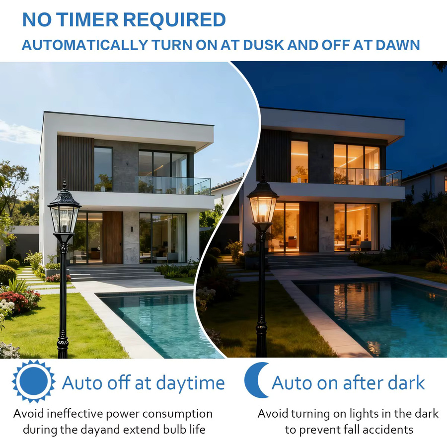 10er Set Gatetop LED Smart Lampe mit Dämmerungssensor E27, 10 W, Weiß, für Garten und Terrasse - Bild 2