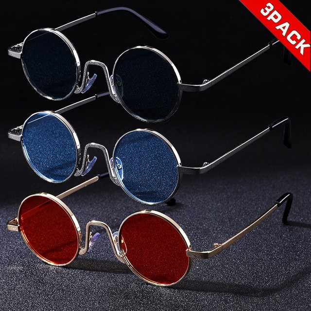 Hindfield Sonnenbrille, rund, Vollrand, Metall, Unisex - Bild 1