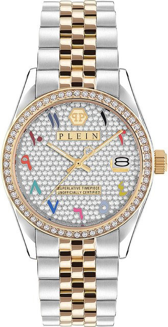 Philipp Plein Damenuhr, Quarz, Edelstahl, Silber, Bicolor, 38 mm - Bild 1
