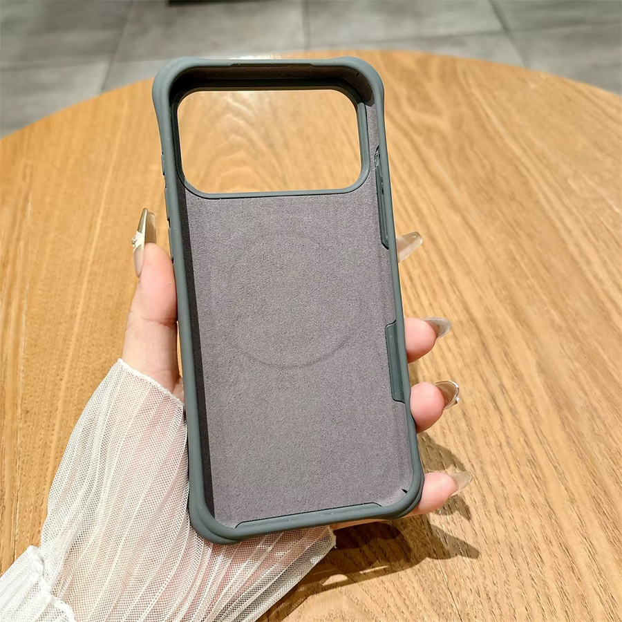 Xeber Luxus Ripple Liquid Silicon Hülle mit MagSafe für iPhone 17 16 15 14 13 Pro Max, Grau, Stoßfeste Magnetische Abdeckung - Bild 2