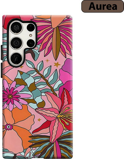 Stoßfeste Doppelschicht Handyhülle mit Boho Tropische Blumen Design für Samsung Galaxy S26 S25 Ultra S24 S23 Ultra Plus, Mehrfarbig - Bild 1