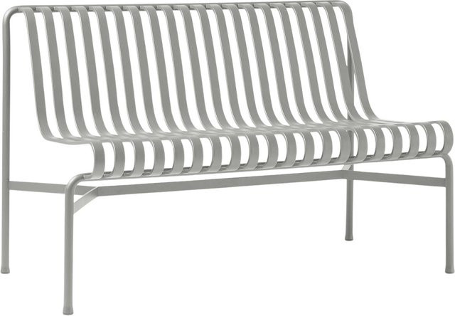 HAY Palissade Dining Bench ohne Armlehne aus pulverbeschichtetem Stahl in Grau - Bild 1