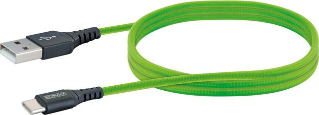 Schwaiger USB-C Sync und Ladekabel in Giftgrün, 1,2 m - Bild 1