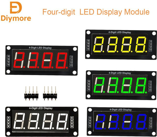 diymore TM1637 LED-Anzeigemodul 0,56 Zoll Vierstellige digitale Röhre in Rot - Bild 1