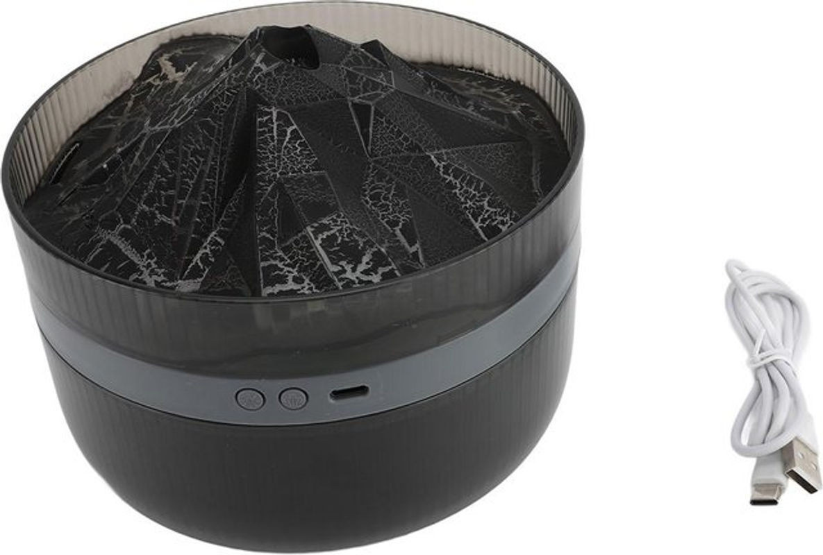 OutsideWorld Vulkan Diffusor USB Flammen Luftbefeuchter mit 1000ml Fassungsvermögen für ätherische Öle in Weiß - Bild 1