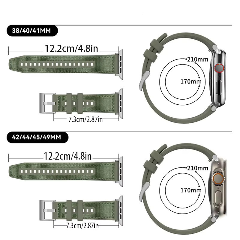 Sportarmband für Apple Watch, Silikon-Composite, Schwarz, Unisex - Bild 3