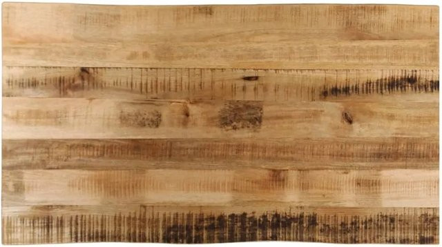 vidaXL Tischplatte aus Mango Massivholz mit Baumkante, Braun, B: 110 cm, T: 60 cm, H: 2,5 cm - Bild 1