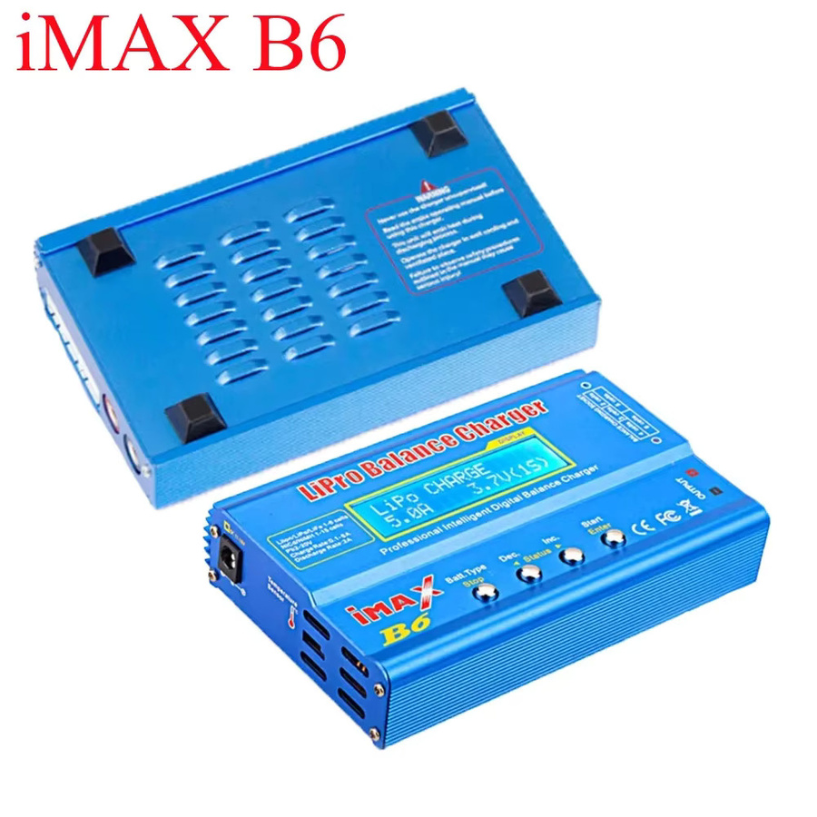 IMAX B6 Batterieladegerät in Blau mit LCD Digitalanzeige für RC Lipo NiMh NiCD Batterien als Power Bank mit Balancer, Ladegerät und Entlader - Bild 2