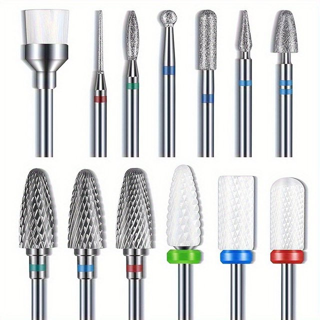 FUMOSIK 13-teiliges Set Diamant-Hartmetall-Nagelbohrer, hypoallergen - Bild 1