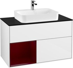 V&B Waschtischunterschrank Finion 100 in Weiß lackiert mit Regal links, B/T/H: 100 x 50,1 x 50,1 cm - Bild 1