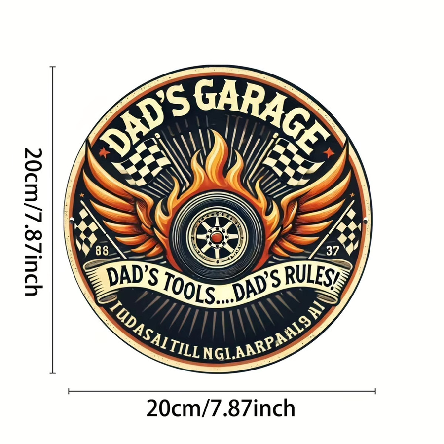 Dad'S Garage Metallwandkunst von Potdemiel, Vintage Racing Aluminium-Blechschild, Mehrfarbig, B/H: 20 x 20 cm - Bild 2