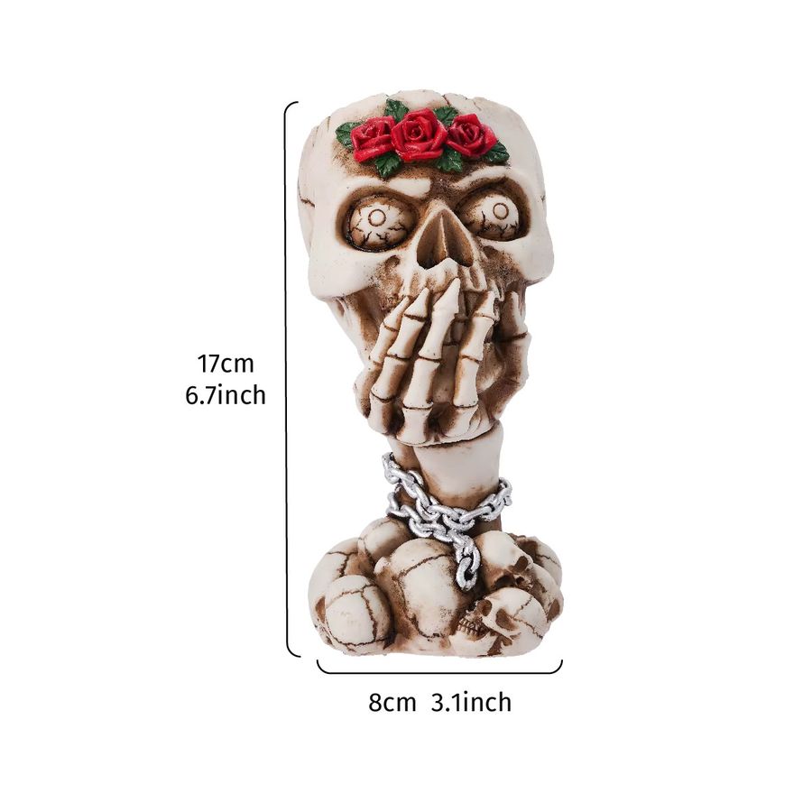 Halloween Totenkopf Stifthalter aus Harz im Vintage- und Retro-Stil - Bild 3