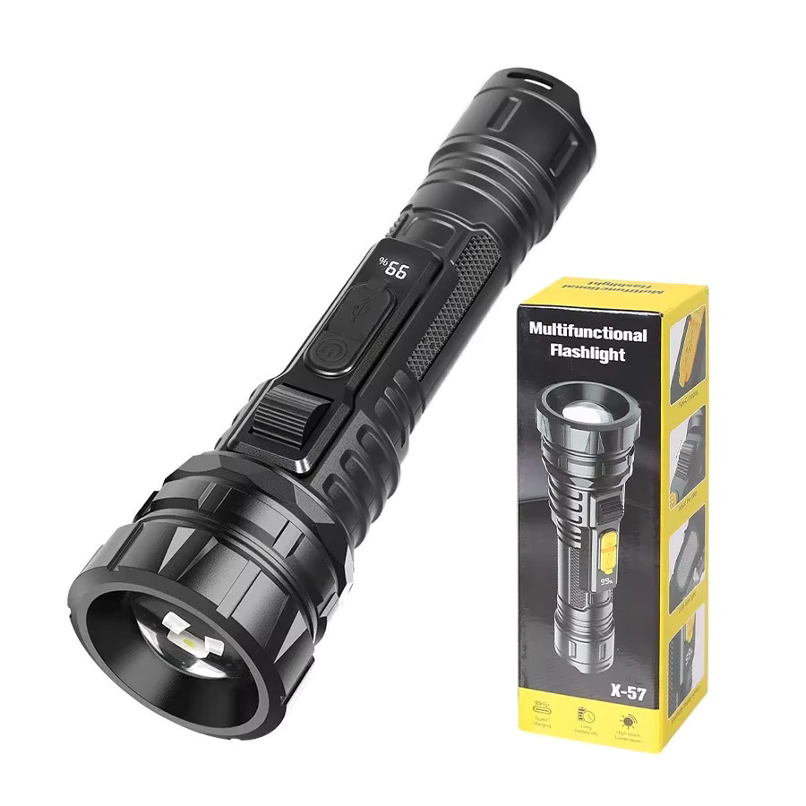 KDULIT Ultrahelle LED-Taschenlampe in Schwarz, wiederaufladbare taktische Lampe mit Zoom und 6 Modi für Outdoor, Camping und Notfälle - Bild 6