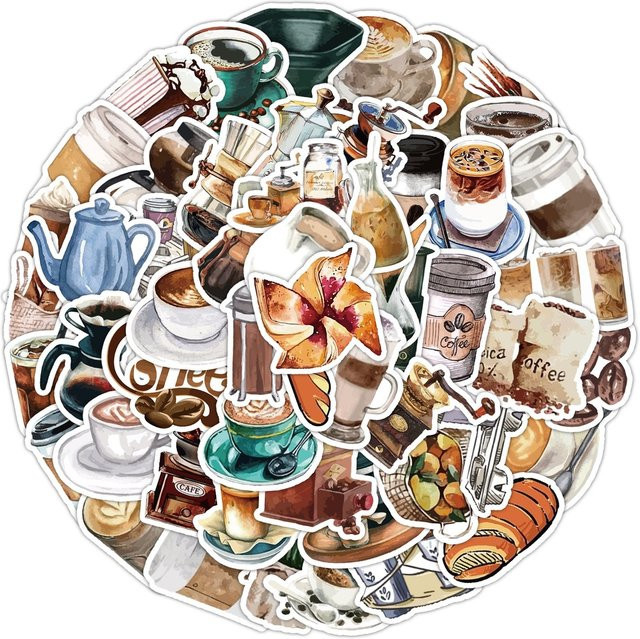 50 Stück BulingBulingStickers Kaffee Graffiti Aufkleber wasserfest und dekorativ in Multicolour - Bild 1