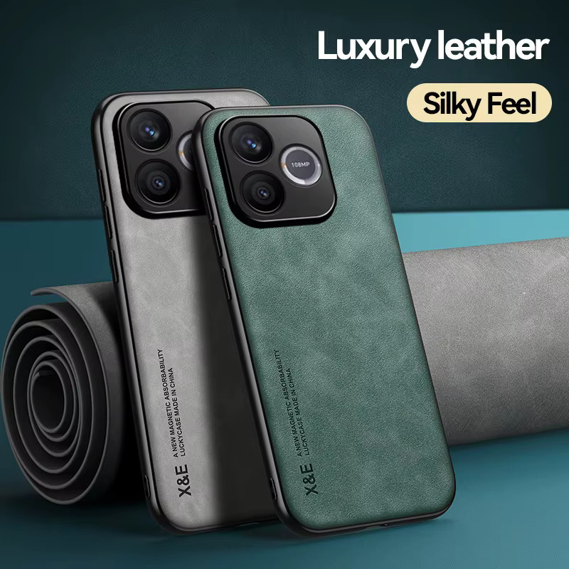 EUCAGR Handyhülle aus PU-Leder für Honor 600 Lite in Grün mit magnetischer stoßfester Rückseite und Metallplatte - Bild 3