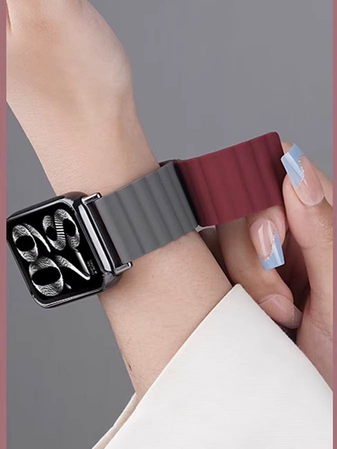 NEY Uhrenarmband Silikon, Magnetisch, Schwarz, Xiaomi Mi Band 8 9 Pro, Redmi Uhr 4 5 - Bild 3