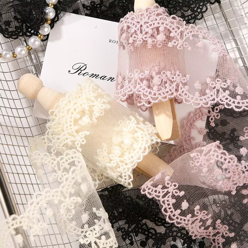 Kewgarden besticktes Spitzenband in Pink für DIY-Haarschleifen und Bastelarbeiten, Breite: 5,1 cm, Länge: 9,14 m - Bild 2