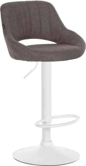 DELUKE Barhocker SEGAD Tresenhocker mit Lehne aus Stoff und Metall in Dunkelgrau und Weiß, B/T/H: 46,5 x 48 x 85 cm - Bild 1