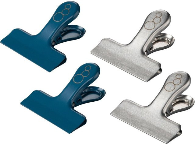 Fackelmann Tütenclips Balance aus Metall in Silber/Blau, 4 Stück - Bild 1