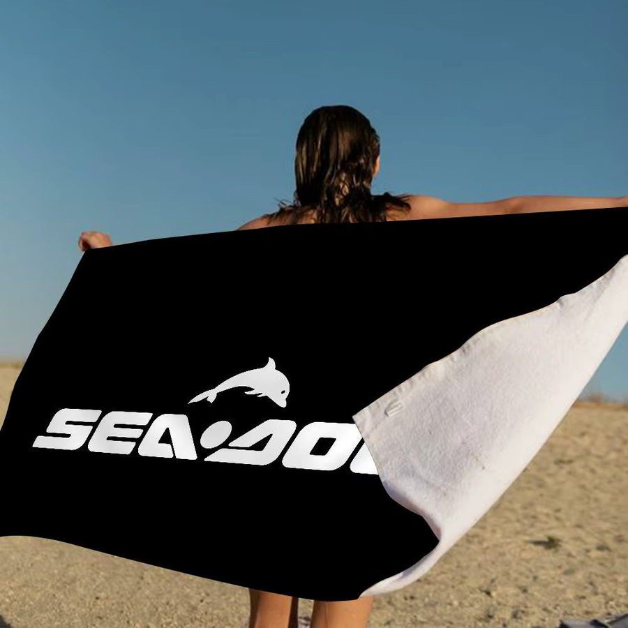 Potdemiel Mikrofaser Strandtuch für Damen und Herren, schnelltrocknendes Handtuch in Schwarz - Bild 5