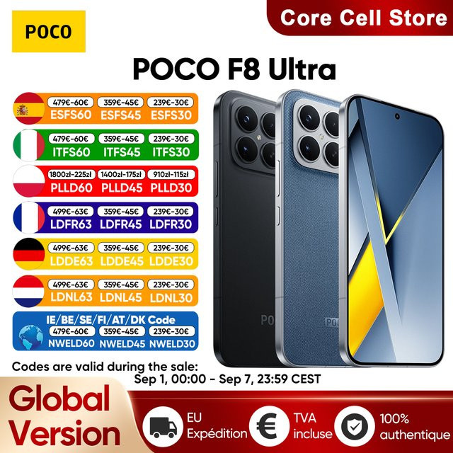POCO F8 Ultra 5G Smartphone Globale Version in Schwarz mit Snapdragon 8 Elite Gen 5, 6,9 Zoll AMOLED-Display, 6500mAh Akku, 100W HyperCharge und NFC - Bild 1