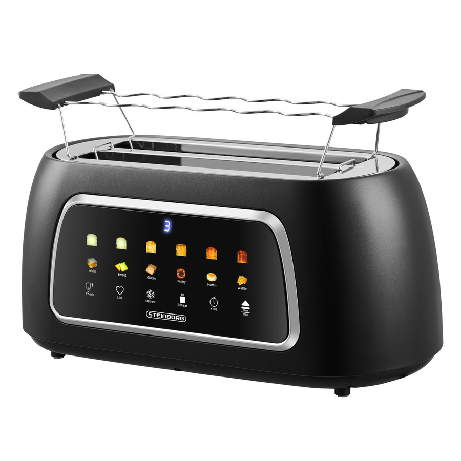 Steinborg SB-2215 XXL 4-Scheiben Toaster mit Touchbedienung und Digitaldisplay in Schwarz - Bild 2