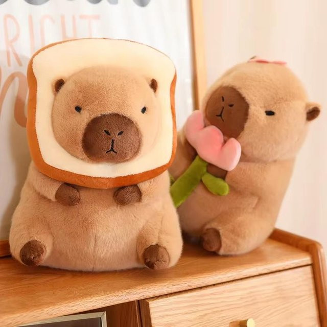 Yiran toy Capybara Plüschtier mit Schildkrötenrucksack, 30cm - Bild 1