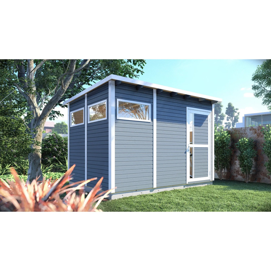 Bertilo Gartenhaus Pentus in Grau mit modernem Design und Flachdach aus Holz, B/T/H: 337 x 234 x 232 cm - Bild 2
