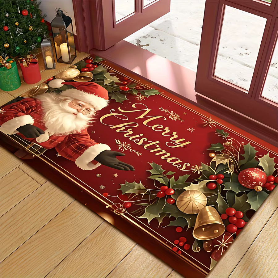 DUTRIEUX Weihnachtliche Willkommen Matte mit Santa Claus Motiv, Rot, B/T: 60 x 40 cm, Waschbar - Bild 6