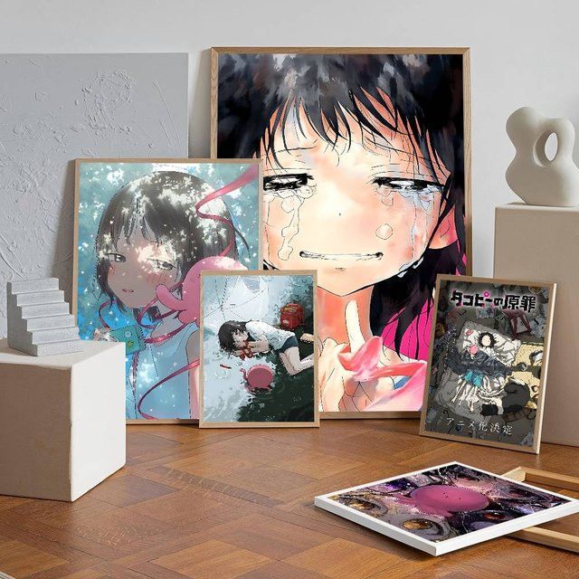 Retro Anime Takopis Original Sin Wandposter aus Kraftpapier als Aufkleber für dein Zimmer oder Café, Multicolor, Rechteckig - Bild 1