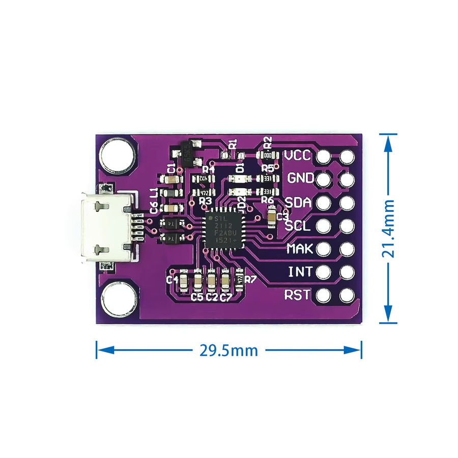Si Tai&SH 2112 CP2112 Evaluierungskit für die CCS811 Debug-Board USB-zu-I2C-Kommunikation in Lila - Bild 2