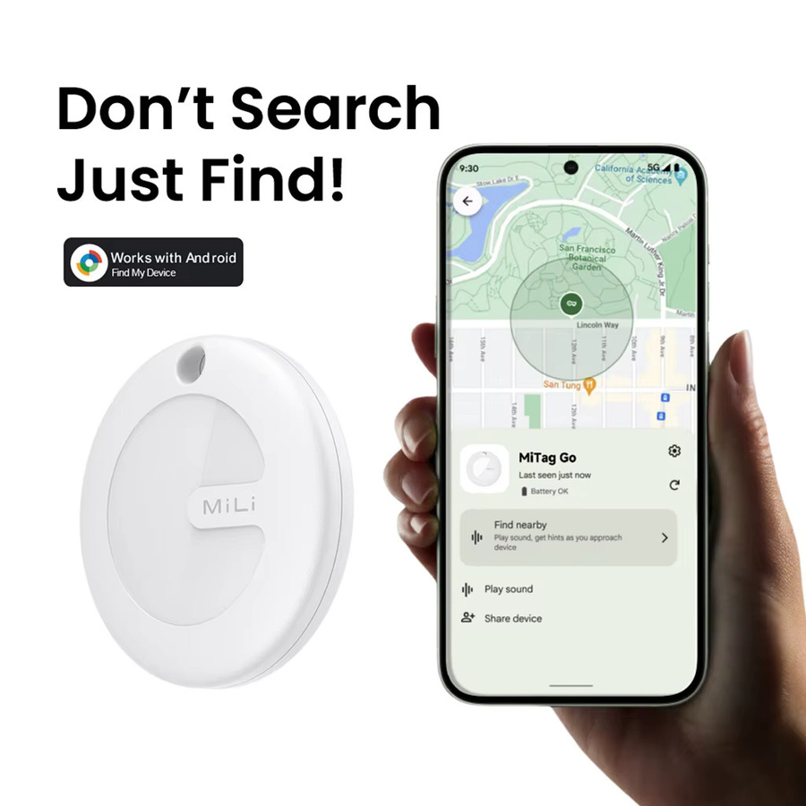 MiLi Smart Bluetooth Tracker Item Finder in Schwarz für Android und Google Find My Device zur Ortung von Schlüsseln, Gepäck und Rucksäcken - Bild 3
