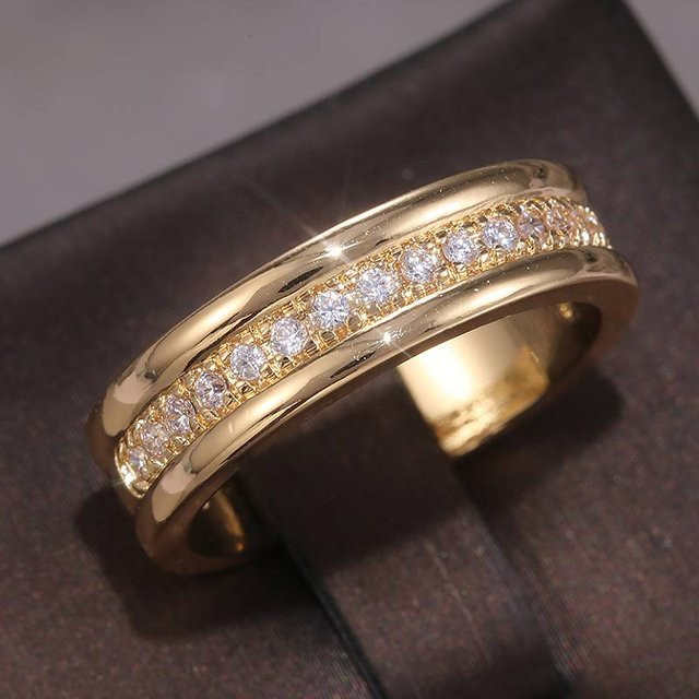Huitan Damenring, Zirkonia, Gold, Silber - Bild 1