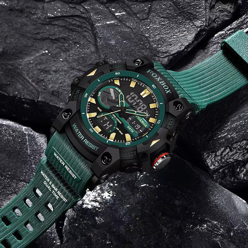 FOXBOX Digitaluhr, Chronograph, Kunststoff, Weiß, Herren - Bild 3