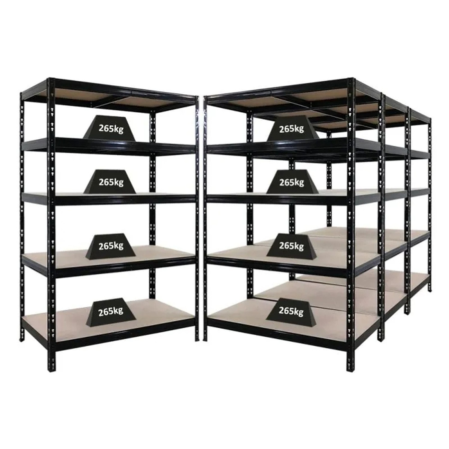 4er Set PROREGAL Schwerlastregal Tiger in Schwarz mit verstellbaren Fachböden, H x B x T: 180 x 120 x 60 cm - Bild 2