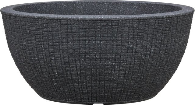 Scheurich Pflanzschale Barceo rund in Schwarz mit natürlichem Baumrinde-Design, Durchmesser: 39 cm, Höhe: 18 cm - Bild 1