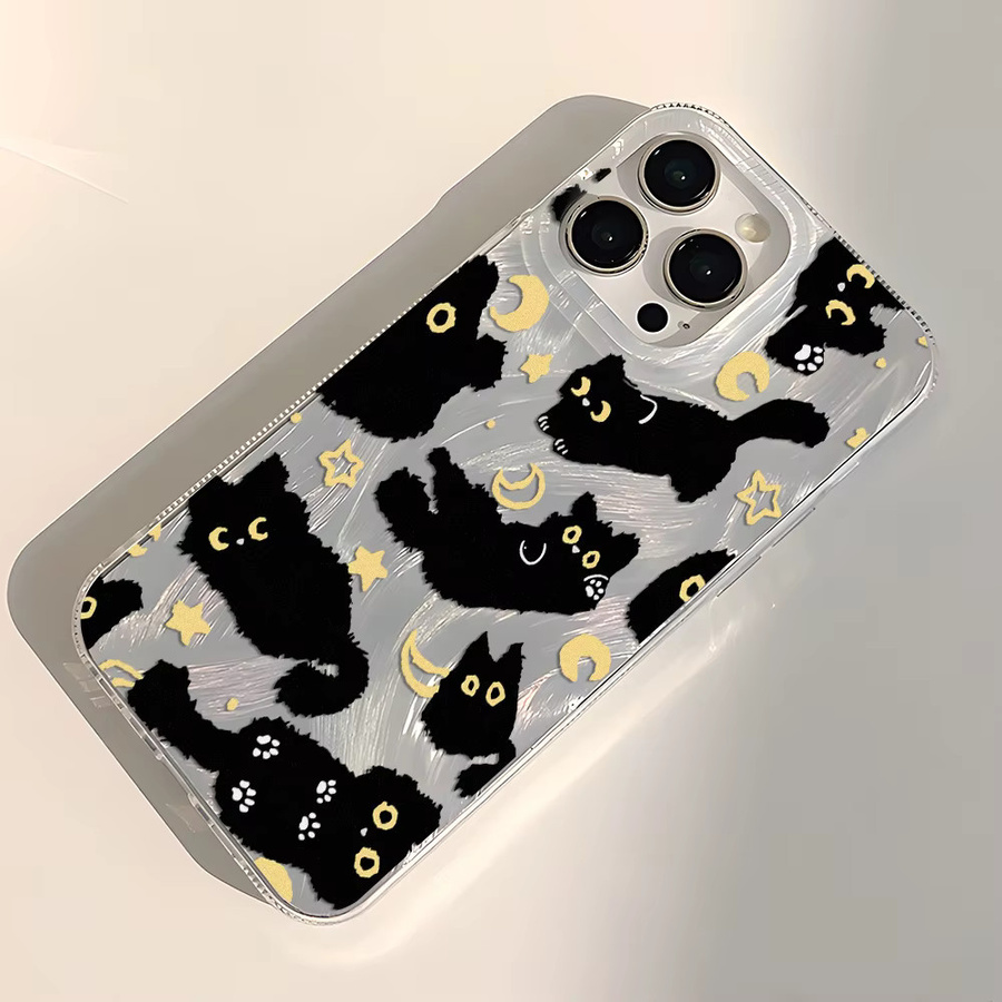 IMD Luxus Handyhülle mit Katzen-Design für iPhone 11 bis iPhone 17 Pro Max, Kunststoff, Multicolour - Bild 2