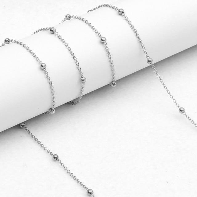 Brillenkette Damen, Perle, Metall, Weiß, Vintage - Bild 1