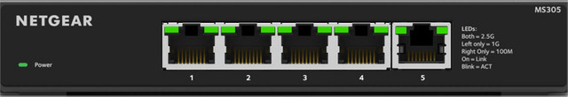 Netgear MS305 Unmanaged Ethernet Switch mit 5 Port 2.5 GBit/s in Schwarz - Bild 1