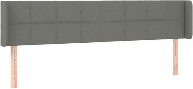 vidaXL LED Kopfteil Dunkelgrau mit USB-Ladeport und integrierter Beleuchtung, B/T/H: 203 x 16 x 78/88 cm - Bild 1